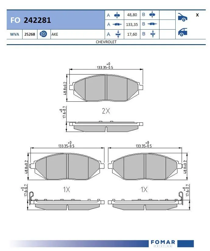 Brake Pad Set, disc brake